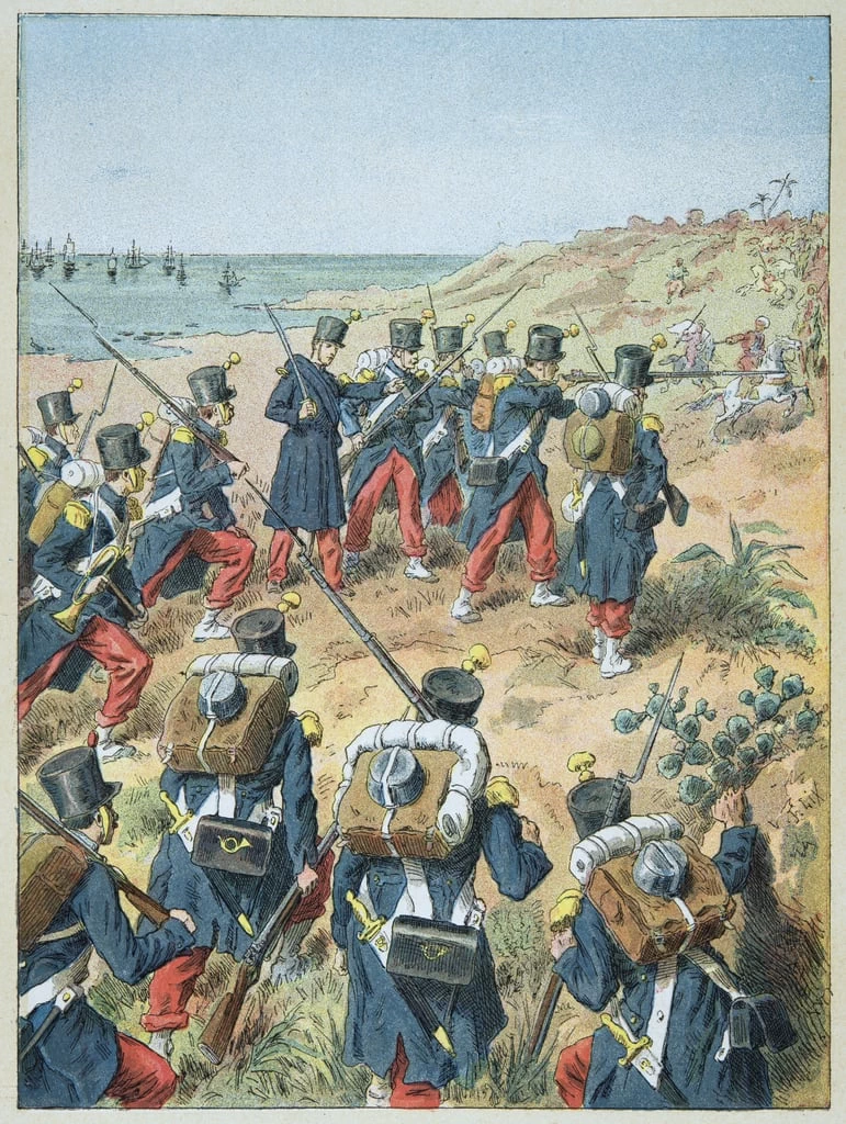 Frederic Theodore Lix - Sbarco dei francesi in Algeria, 14 giugno